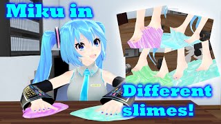 Miku tests out different slimes ASMR [upl. by Idoc]