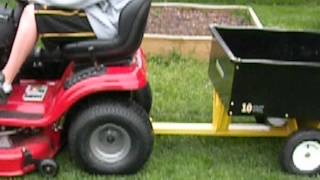 craftsman yt 3000 pulling a yardmans dumpcart [upl. by Irod]