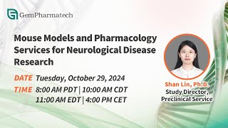 Webinar Mouse Models and Pharmacology Services for Neurological Disease Research [upl. by Reivad]