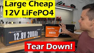 Large Cheap 12V LiFePO4 Power Queen 200Ah amp Ampere Time 400Ah Tear Down [upl. by Narra]