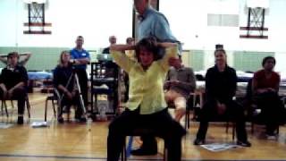 Seated ThoracicLumbar Rotation  Assisted Stretch [upl. by Minica]