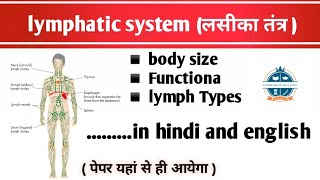 Lymphatic System in Hindi  Lymph  Lymph Nodes  Lymph VesselsJambheshwareducationlymphaticsystem [upl. by Antebi]