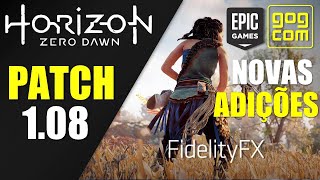 Horizon Zero Dawn  Patch 108 Finalmente Conquistas na Epic Game na GOG e Fidelity FX  Melhorias [upl. by Ainolloppa]