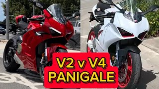 Ducati Panigale V2 vs Panigale V4  Road Test  First Impressions [upl. by Airdnekal]