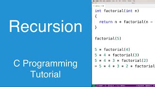 Recursion  C Programming Tutorial [upl. by Pip]