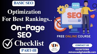 On Page SEO Checklist  SEO Tutorial Part III SEO Full Course [upl. by Ahsikrats]