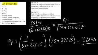 Gay Lussacs law example problem [upl. by Eimiaj518]