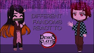 fandoms react to demon slayer  dskny react  44 [upl. by Eelinej871]