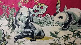 CURIOS for the CURIOUS 159 Giant Panda Bears Tapestry Rug Hong Kong mid 20th century [upl. by Harrus]