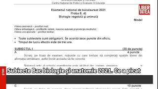 Subiecte Bac biologie și anatomie 2021 Ce a picat [upl. by Ahseiuqal]