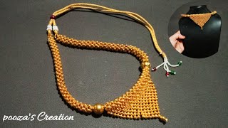 How To Make Indian Maharastrian Traditional Jewellery Thushi NacklaceDesigner Thushi  At Home [upl. by Columba231]