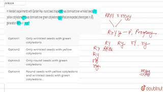 In Mendels experiments with Garden Pea round seed shape RR was dominant over b [upl. by Mitzl]