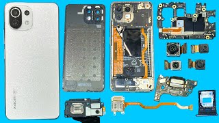 xiaomi 11 lite 5g ne disassembly  xiaomi mi 11 lite 5g teardown  back panel open [upl. by Rinaldo]