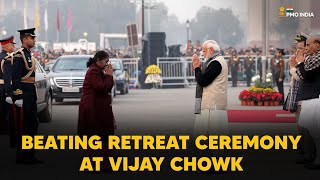 Prime Minister Narendra Modi attends Beating Retreat Ceremony at Vijay Chowk [upl. by Hewitt]