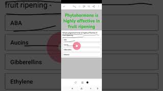 Which phytohormone is highly effective in fruit ripening neet Biology Shorts [upl. by Tnairb]