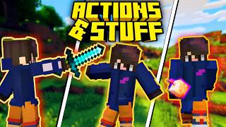 ACTIONS and STUFF El Mejor Pack de Animaciones para tu Minecraft Bedrock 121 [upl. by Solitta]