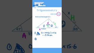 Trigonometry Find Sides SOH CAH TOA gcsemaths maths trigonometry sohcahtoa geometry triangles [upl. by Bartko]