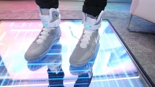 First Look 2016 Nike Mag with Power Laces on feet [upl. by Kcirednek]