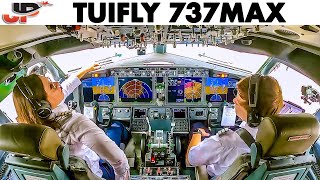 TUIfly Boeing 737MAX Cockpit  Takeoff Ostend Belgium [upl. by Ssur]