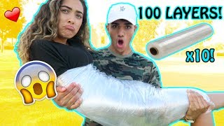 100 LAYERS OF SARAN WRAP CHALLENEGE UNRIPPABLE [upl. by Deyas]