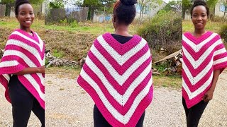 How To Crochet A Poncho  Simple Textured Crochet Poncho Beginner Friendly [upl. by Olimreh397]