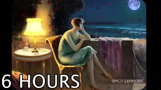 1930s Evening on a Terrace by the ocean w calming waves Oldies playing in another room 6HRS ASMR [upl. by Aihsercal]