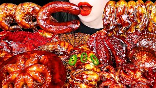 ASMR MUKBANG Spicy FLEX Seafood Boil Octopus Oyster Kielbasa Crab Recipe CookingampEating Mukbang [upl. by Htebasyle]