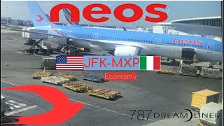 TRIP REPORT  NEOS 7879 TRANSATLANTIC Economy  JFKMXP [upl. by Ennahtur]