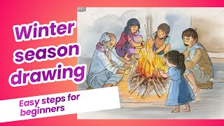 winter season drawing tutorial for beginners [upl. by Christiansen968]