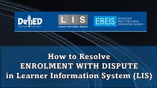 How to RESOLVE ENROLMENT WITH DISPUTE in Learner Information System LIS [upl. by Kilan421]