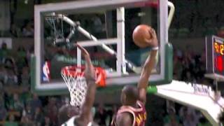 Antawn Jamison drices hard to the basket and dunk over Kendrick Perkins Cavaliers Celtics Playoffs [upl. by Ferri]