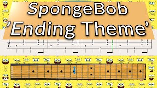 SpongeBob Ending Theme Guitar TAB Playalong [upl. by Glanti828]