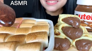 ASMR Marshmallow  Nutella Chocolate Crepe Rolls  Mukbang Eating Sounds [upl. by Laerol]