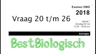 Biologie examen vwo 2018 1e tijdvak vraag 20 tm 26 [upl. by Casilda]