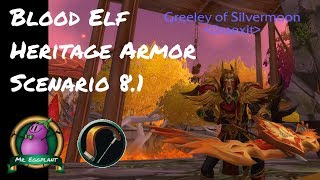 Blood Elf Heritage Armor Scenario  Awesome Hunter Transmog  World of Warcraft 81 [upl. by Airel]