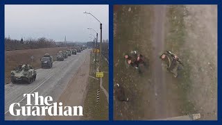 Russian soldiers captured on CCTV disabling surveillance cameras [upl. by Frederiksen225]