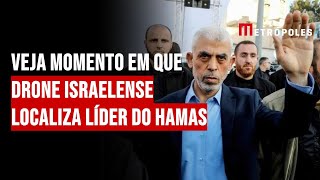 Veja momento em que drone israelense localiza líder do Hamas [upl. by Kaylil]