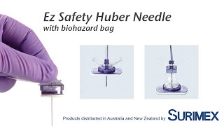 Surimex Ez Safety Huber Needle non coring needle with biohazard bag protection [upl. by Ettenaj]