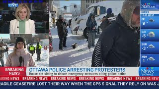 Coverage of protest arrests in Ottawa  Freedom Convoy [upl. by Raviv]