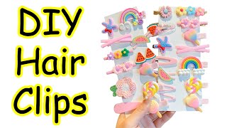 How to make hair clips at home  diy hair clips  hair accessories  hair pins making  Sajal Malik [upl. by Nocam]