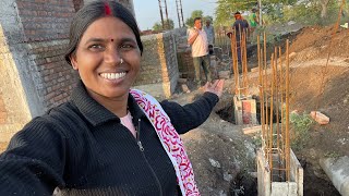 Finally Compound wall ￼Pillar Taiyar Hua 🥰 My New House 🏡 [upl. by Tubb]