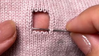 💯👍Magical Way to Repair a Hole in a Knitted Sweater [upl. by Tnecillim]