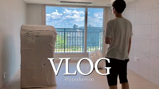 vlog 드디어 신축 아파트 입주 완료🏠  신혼집 사전점검 입주청소 이사 시공 [upl. by Glendon]