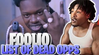 FOOLIO  List Of Dead Opps Official Music Video REACTION [upl. by Nedearb]