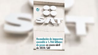 Recaudación de impuestos ascendió a 1766 billones de pesos en eneroabril de 2024 SAT [upl. by Wyne]