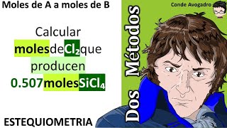 𝐌𝐨𝐥 𝐀−𝐌𝐨𝐥 𝐁 Calcular moles de Cl₂ que producen 0507 moles SiCl₄ [upl. by Fira601]