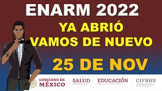 YA ESTÁ ABIERTA DÍA 25 DE NOVIEMBRE ENARM 2022 SELECCION DE ESPECIALIDAD [upl. by Melda]