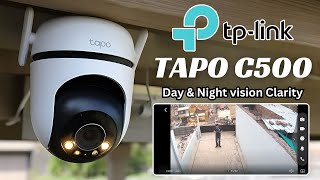 TpLink Tapo C500 Outdoor 360° Pan amp Tilt WiFi Camera  Day amp Night vision clarity testing [upl. by Asiram4]