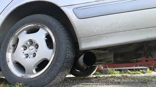 Mercedes w210 e270cdi rear silencer delete [upl. by Fasano369]