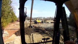 Long Reach Excavator Transfering Topsoil [upl. by Garbers]